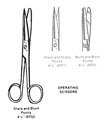 Operating Scissors- Sharp/Blunt- 4 1/2 Straight 2