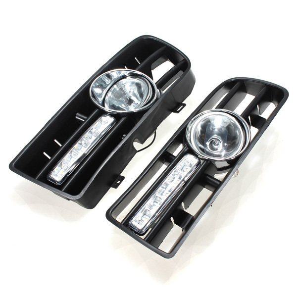 Car Front Bumper Grille Fog Lights DRL Driving Lamp with Switch and Harness for VW Golf MK4 1997-2006 2 Car Front Bumper Grille Fog Lights DRL Driving Lamp with Switch and Harness for VW Golf MK4 1997-2006 - Image 2