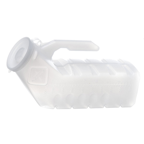 Urinal Male w/Cover Disposable Translucent 2
