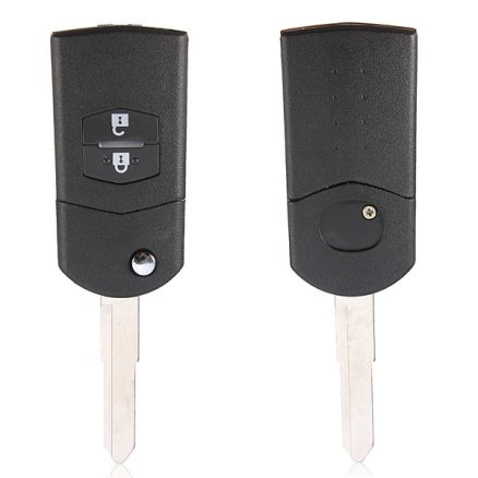 2 Buttons Remote Folding Key Flip Shell Case Uncut Blank For Mazda 3