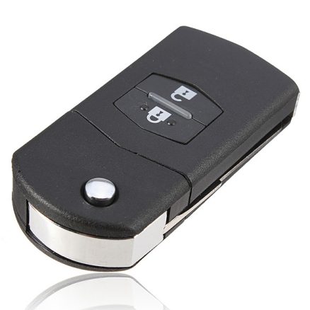 2 Buttons Remote Folding Key Flip Shell Case Uncut Blank For Mazda 4