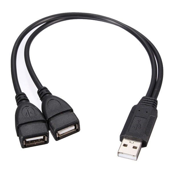 USB 2.0 A Male To 2 Dual USB Female Jack Y Splitter Hub Power Cord USB Adapter Cable 2