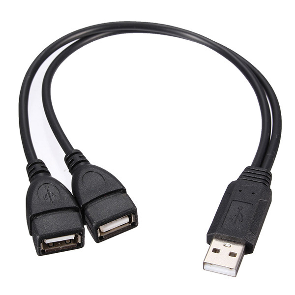 USB 2.0 A Male To 2 Dual USB Female Jack Y Splitter Hub Power Cord USB Adapter Cable 1 USB 2.0 A Male To 2 Dual USB Female Jack Y Splitter Hub Power Cord USB Adapter Cable