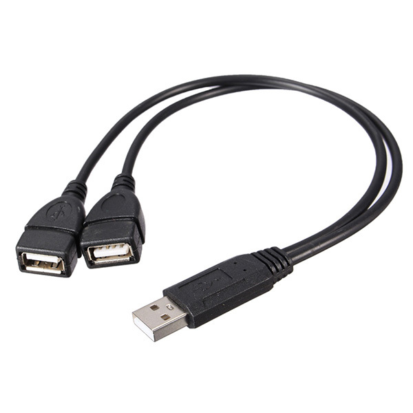 USB 2.0 A Male To 2 Dual USB Female Jack Y Splitter Hub Power Cord USB Adapter Cable 2 USB 2.0 A Male To 2 Dual USB Female Jack Y Splitter Hub Power Cord USB Adapter Cable - Image 2