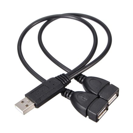 USB 2.0 A Male To 2 Dual USB Female Jack Y Splitter Hub Power Cord USB Adapter Cable 3