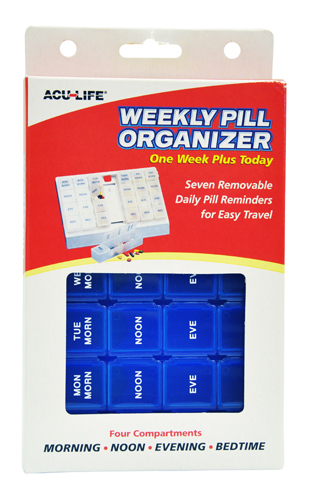 Pill Organizer Weekly w/28 Com One Week Plus Today' Blue 1