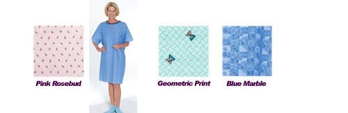 Tie-Back Adult Gown Geometric Print 2