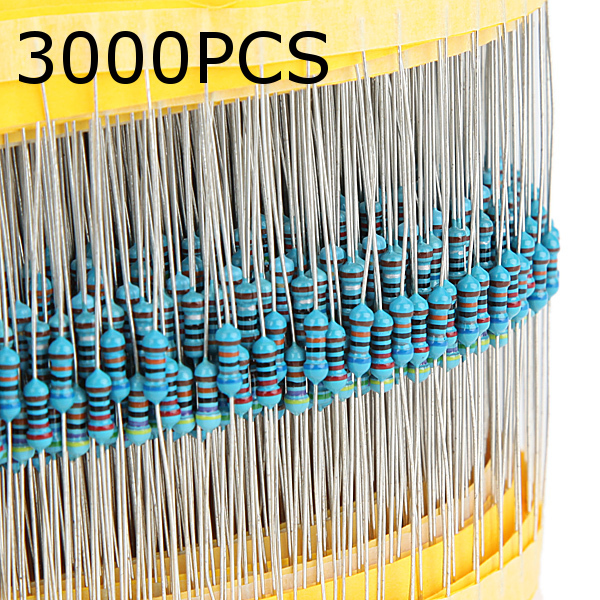 3000pcs 30 Kinds Value 1% 1/4W Metal Film Resistor Assorted Kit 100pcs Each Value 2