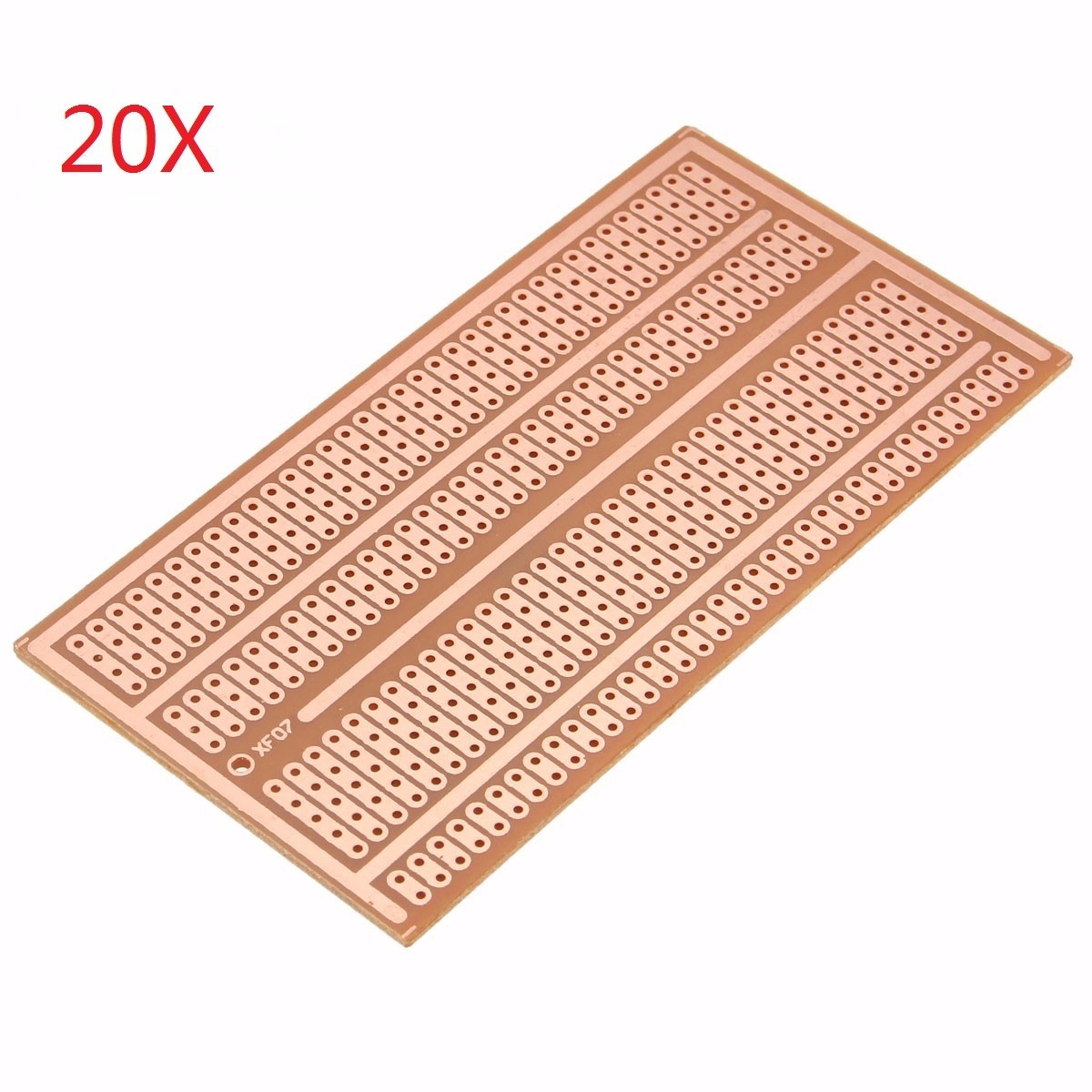 20pcs 5X10cm Single Side Copper Prototype Paper PCB Breadboard 2-3-5 Joint Hole 2