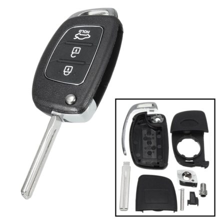 Car Remote Key Case Fob 3 Button Flip Key Shell Left Fold for Hyundai Santa Fe 13-14 PG180A 1