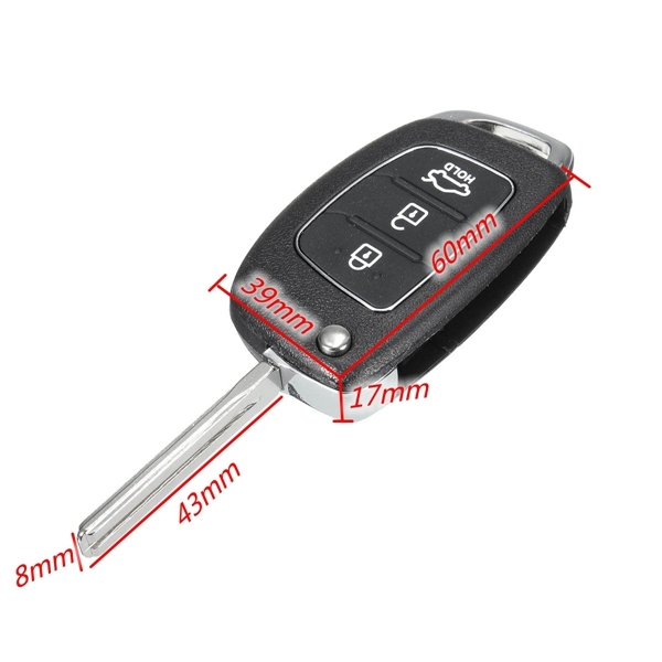 Car Remote Key Case Fob 3 Button Flip Key Shell Left Fold for Hyundai Santa Fe 13-14 PG180A 3 Car Remote Key Case Fob 3 Button Flip Key Shell Left Fold for Hyundai Santa Fe 13-14 PG180A - Image 3