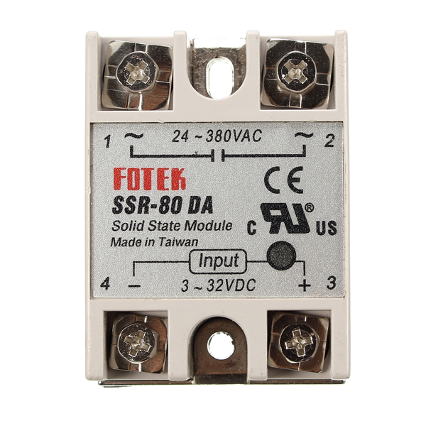 80A SSR-80DA Solid State Relay Module DC To AC 24V-380V Output 1 80A SSR-80DA Solid State Relay Module DC To AC 24V-380V Output