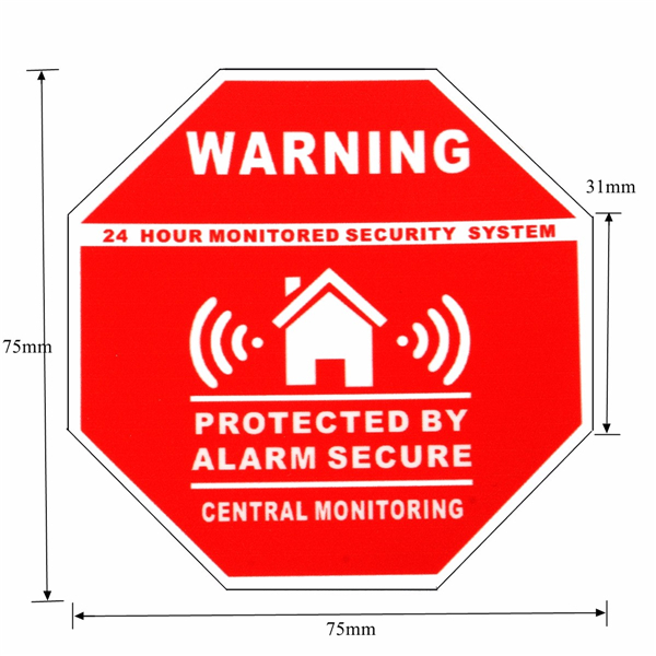 5Pcs Home Alarm Security Stickers Decals Signs for Window Doors 6 5Pcs Home Alarm Security Stickers Decals Signs for Window Doors - Image 6