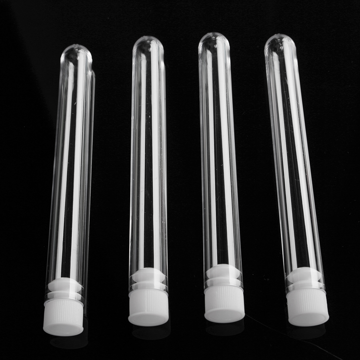 50Pcs 12x100mm Clear Plastic Test Laboratory Tubes Container with White Push Caps 2 50Pcs 12x100mm Clear Plastic Test Laboratory Tubes Container with White Push Caps - Image 2