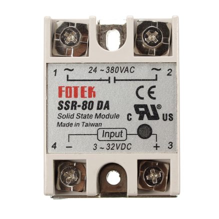 3Pcs 80A SSR-80DA Solid State Relay Module DC To AC 24V-380V Output 2