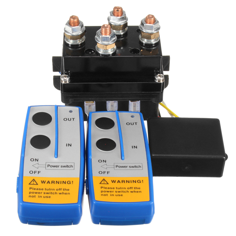 12V 500Amp HD Electric Capstan Contactor Winch Control Solenoid Twin Wireless Remote Recovery 4x4 2