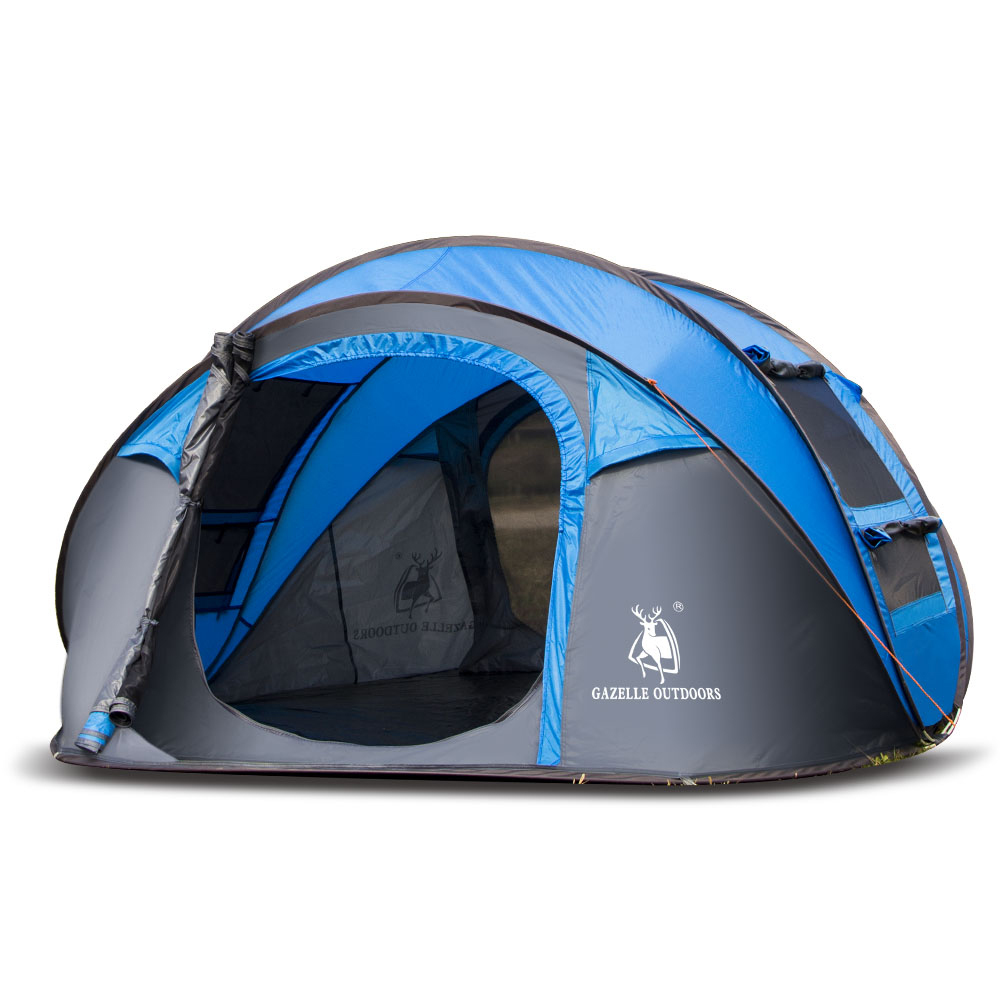 Outdoor 3-4 Persons Camping Tent Automatic Opening Single Layer Canopy Waterproof Anti-UV Sunshade 1
