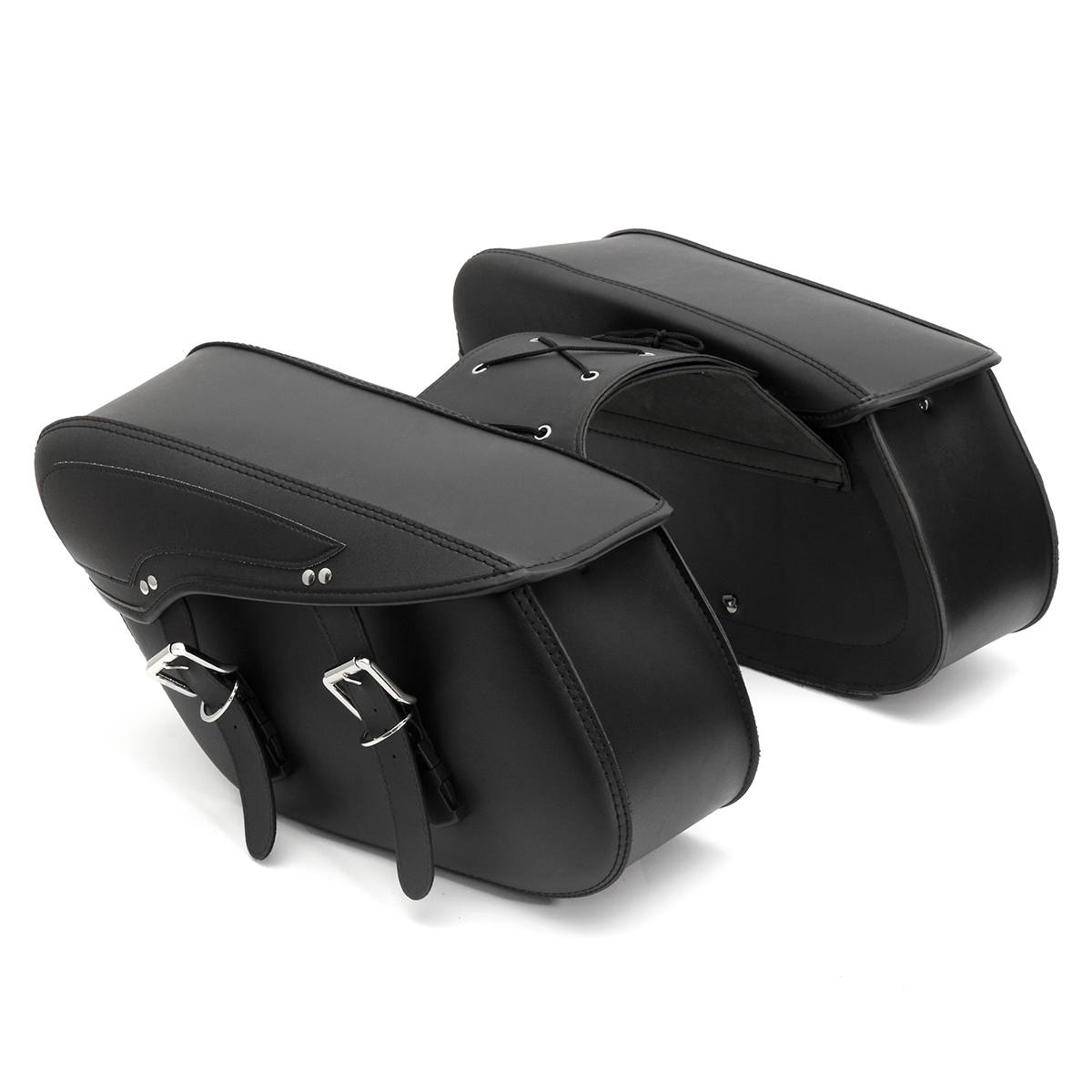 Pair PU Motorcycle Universal Saddle Bags Cross Rider Panniers Tool Luggage 1 Pair PU Motorcycle Universal Saddle Bags Cross Rider Panniers Tool Luggage