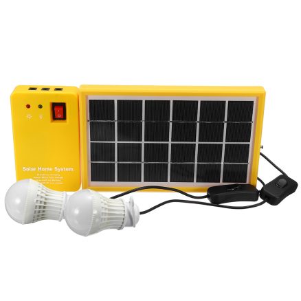 Solar Power Panel Generator Kit 5V USB Charger Home System with 3 LED Bulbs Light 3