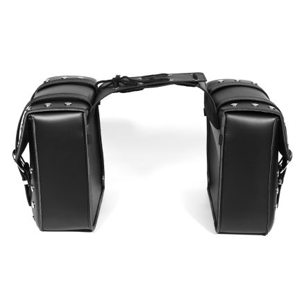 Motorcycle PU Leather Side Saddle Bags Saddlebags Luggage Black For Harley 3