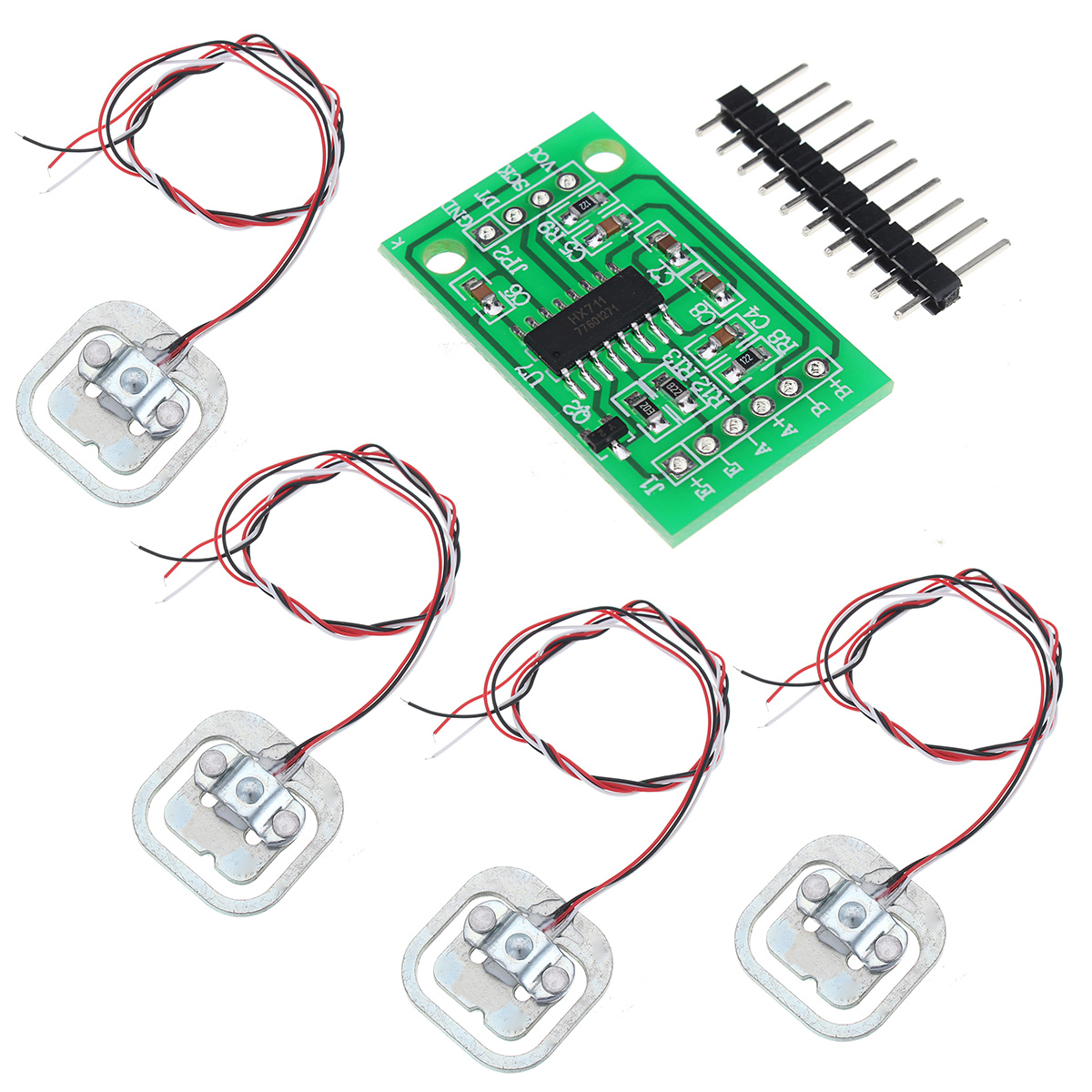 4pcs DIY 50KG Body Load Cell Weight Strain Sensor Resistance With HX711 AD Module 1