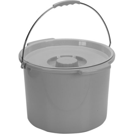 Commode Pail With Lid 12 Quart Gray 1
