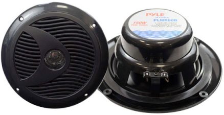 Dual 6.5'' Waterproof Marine Speakers, Full Range Stereo Sound, 150 Watt, Black 1