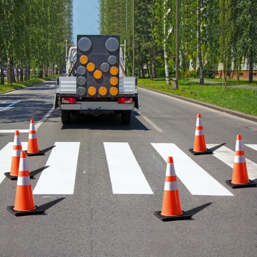 6 Pieces 28 Inch PVC Fluorescent Reflective Road Parking Cones 2 6 Pieces 28 Inch PVC Fluorescent Reflective Road Parking Cones - Image 2