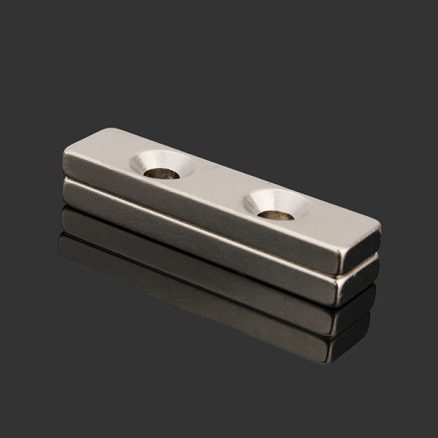 2pcs N35 40x10x4mm Strong Block Magnets Countersunk Rare Earth Neodymium Magnets with 2 Holes 2