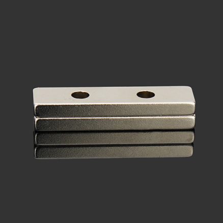 2pcs N35 40x10x4mm Strong Block Magnets Countersunk Rare Earth Neodymium Magnets with 2 Holes 3