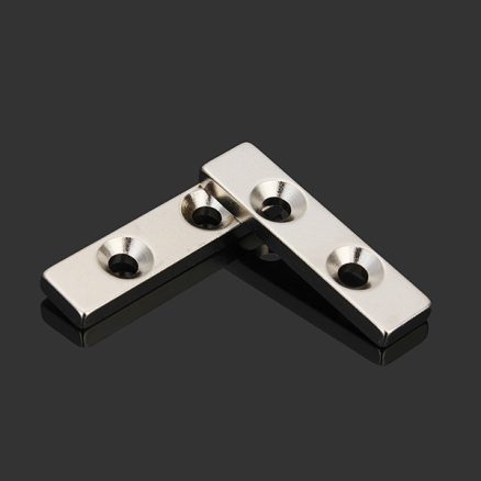 2pcs N35 40x10x4mm Strong Block Magnets Countersunk Rare Earth Neodymium Magnets with 2 Holes 5