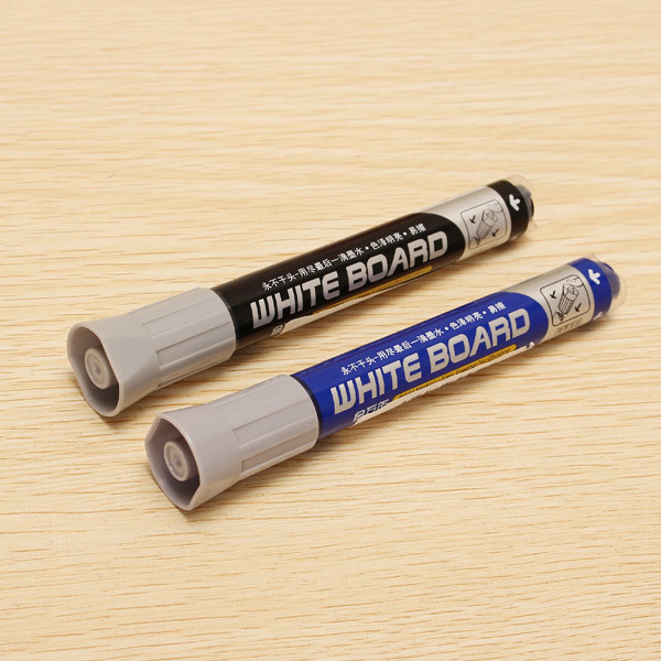 Genvana 1.5-3mm Press Type Marker Pen High-capacity For White Board Black Blue 2