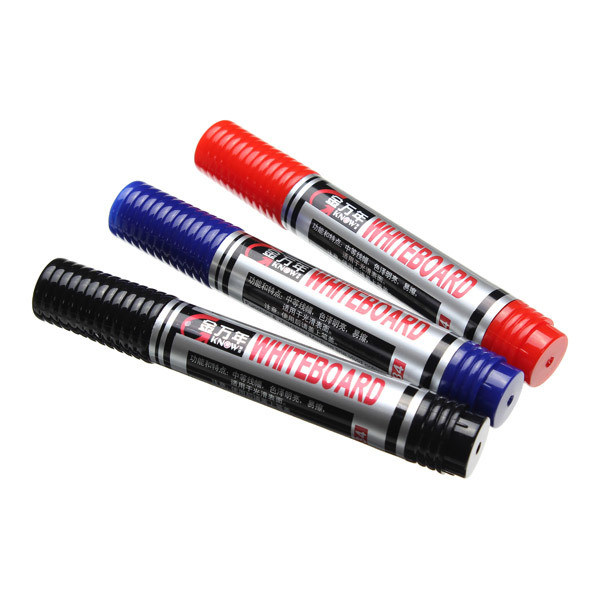 Genvana 3.5mm Marker Pen for White Board Add Ink Recycle Black Red Blue 2