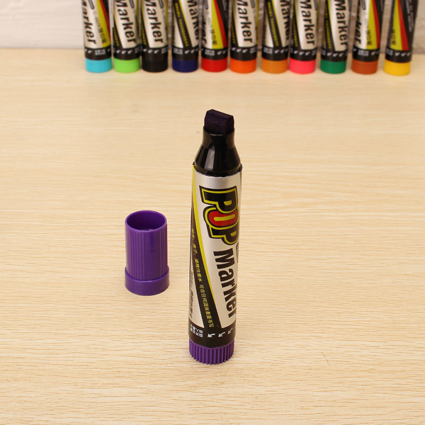 Genvana 12mm POP Marker Pen Oblique Square Point Repeated Filling 6 Genvana 12mm POP Marker Pen Oblique Square Point Repeated Filling - Image 6