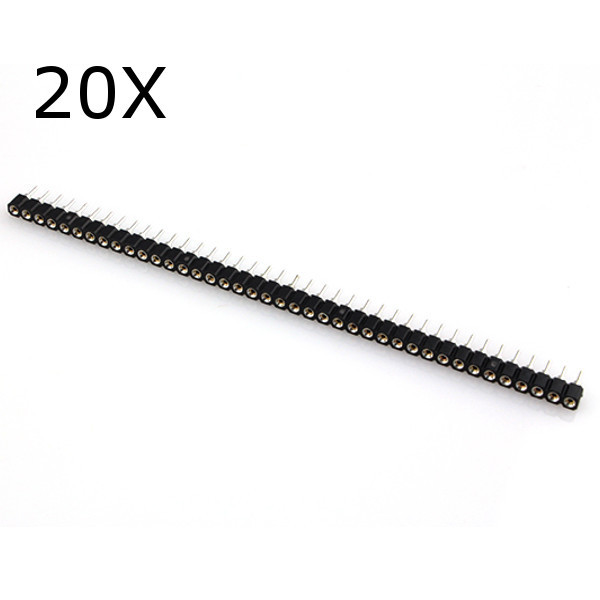 20pcs 40 Pin Single Row 2.54mm Round Female Header Pin 2