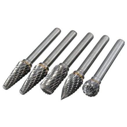 Drillpro RB29 5pcs 6mm Shank Tungsten Carbide Burr Rotary Cutter file Set Engraving Tool 4