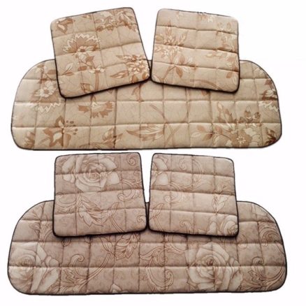 3Pcs Car Ice Silk Bamboo Charcoal Summer Seat Cushion Non Slip 45*45CM 135*45CM 1