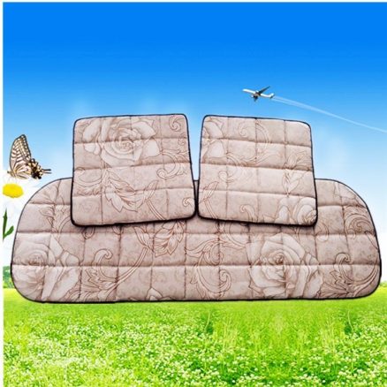 3Pcs Car Ice Silk Bamboo Charcoal Summer Seat Cushion Non Slip 45*45CM 135*45CM 3