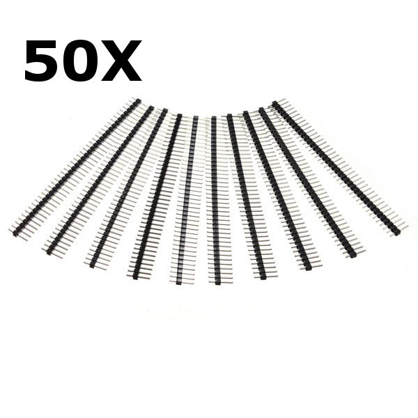 50 Pcs 40 Pin 2.54mm Single Row Male Pin Header Strip For Prototype Shield DIY 2