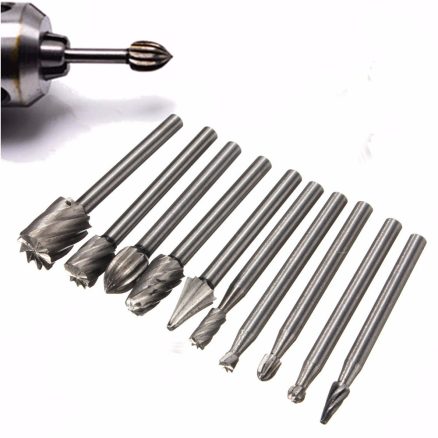 10pcs 1/8 Inch Shank Milling Rotary File Burrs Bit Set Wood Carving Rasps Router Bits Grinding Head 2