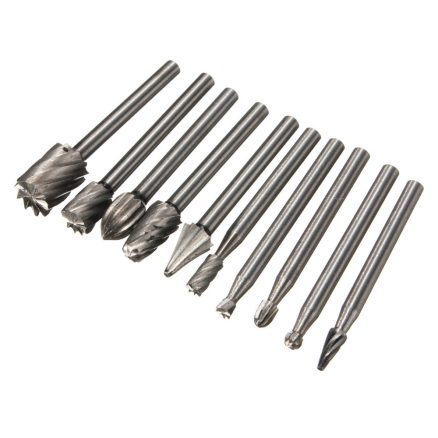 10pcs 1/8 Inch Shank Milling Rotary File Burrs Bit Set Wood Carving Rasps Router Bits Grinding Head 4