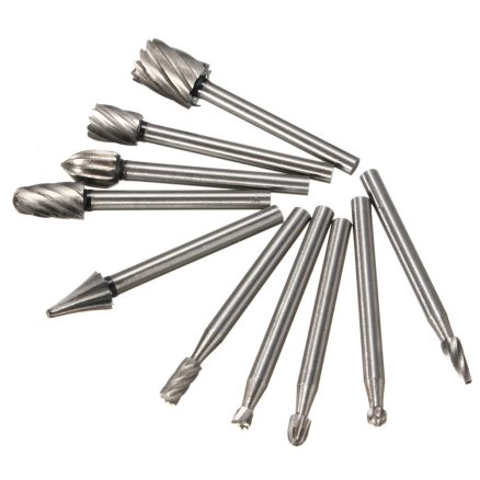 10pcs 1/8 Inch Shank Milling Rotary File Burrs Bit Set Wood Carving Rasps Router Bits Grinding Head 5