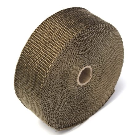 50mmx15m Exhaust Heat Wrap Insulation Pipe Tape Titanium Glass Fiber With 6 Stainless Ties 5