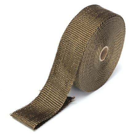 50mmx15m Exhaust Heat Wrap Insulation Pipe Tape Titanium Glass Fiber With 6 Stainless Ties 6