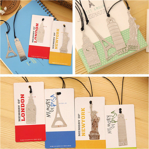 Metal Bookmark Travel Theme Note Memo Paper Marker Stationery Novelty Creative Gift 2