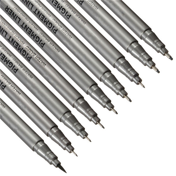 0.05mm-0.8mm Black Fine Line Pen Waterproof Drawing Writing Sketching Art Pens 2