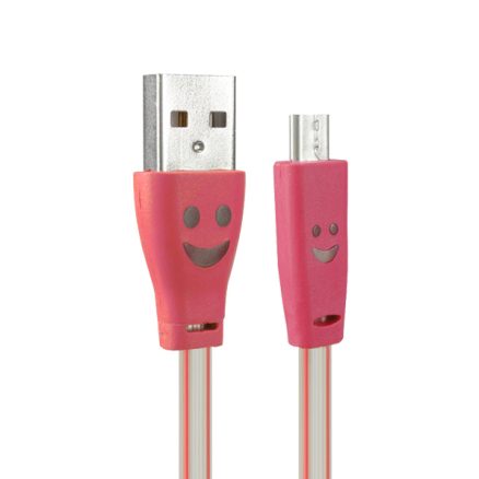 1.0M USB 2.0 to Micro USB Smile LED Charging Data Line for Tablet Cell Phone 1