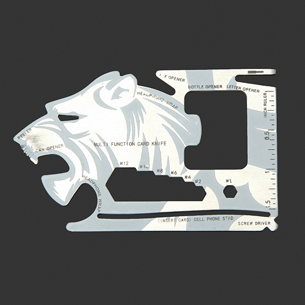 Tiger-shape 18 Tools in 1 Pocket Tool Multifunctional Card Survival Tools 1 Tiger-shape 18 Tools in 1 Pocket Tool Multifunctional Card Survival Tools