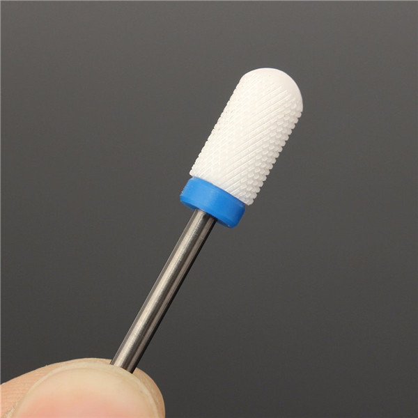 Round White Nails Drill Bits Electric Nail Grinding Machine Head Ceramic Mounted Point Polish Tool 2