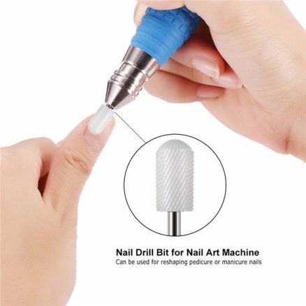 Round White Nails Drill Bits Electric Nail Grinding Machine Head Ceramic Mounted Point Polish Tool 3